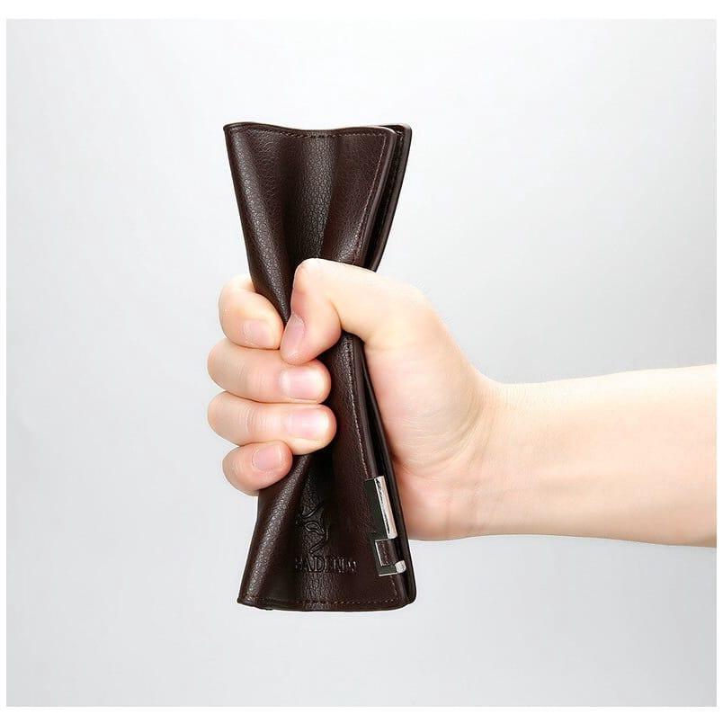 Men’s Premium PU Leather Bi-Fold Wallet – Slim, Stylish & Durable (Brown/Black)